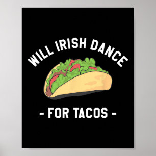 Póster Baila irlandesa por el Día de los Tacos St. Patric