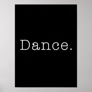 Póster Baila. Plantilla De Cita De Baile En Blanco Y Negr