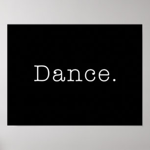 Póster Baila. Plantilla De Cita De Baile En Blanco Y Negr