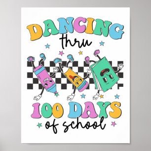 Póster Bailando A Lo Largo De 100 Días De Colegio De Niño