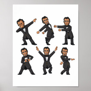Póster Bailando Abraham Lincoln 4 De Julio Niños Chicas