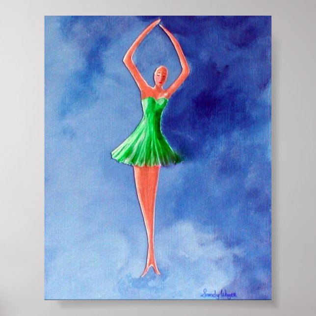 Póster Bailando Ballerina, Verde (Frente)
