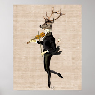 Póster Bailando ciervo con violín