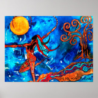 Póster Bailando con la luna