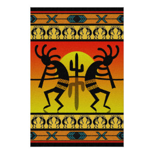 Póster Bailando el arte tribal de Kokopelli