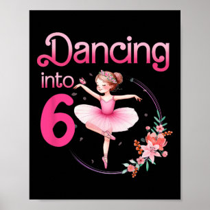 Póster Bailando en 6 Ballet Ballerina Fiesta de Cumpleaño
