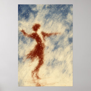 Póster Bailando en la Lluvia Figurativo Expresivo