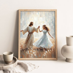 Póster Bailando Juntos, Pintura Cristiana, Jesús y Él