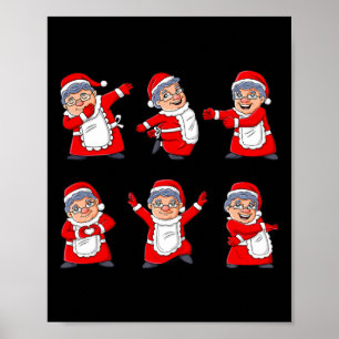 Póster Bailando Sra Claus Dance Challenge Niños Chicas Ni