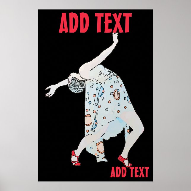 Póster Bailar al jazz, añadir texto (Frente)