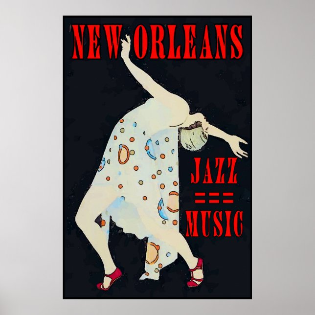 Póster Bailar con Orleans de Música Jazz (Frente)