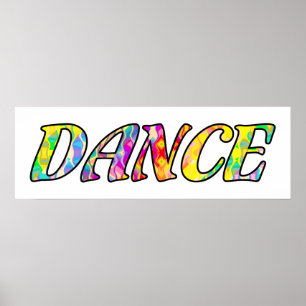 Póster Bailar en colores brillantes de arcoíris prismátic