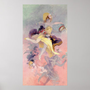 Póster Bailarín con una pandereta vasca