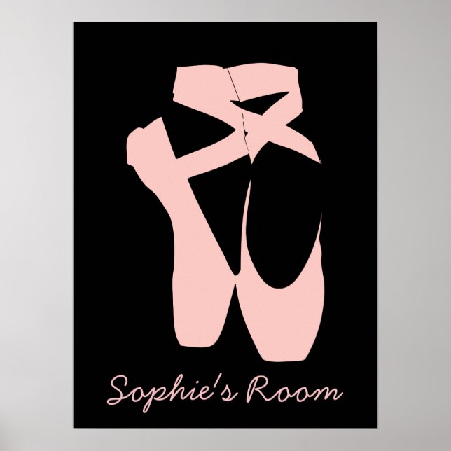 Póster Bailarín de ballet con zapatos de ballet rosado (Frente)