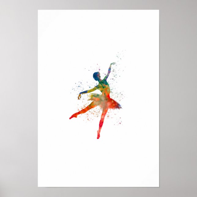 Póster Bailarín de baloncesto clásico de acuarela (Frente)