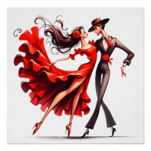 Póster Bailarín de Flamenco