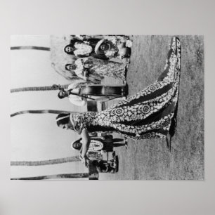 Póster Bailarín de Holoku Hula con la banda