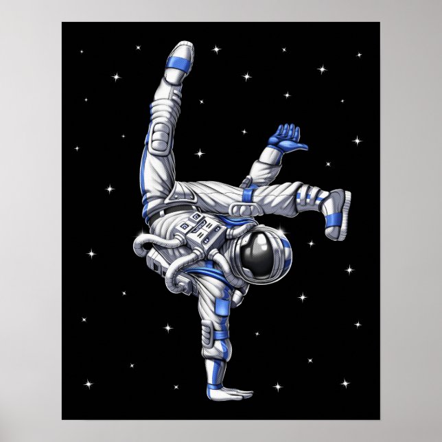 Póster Bailarín de la Capoeira Astronauta (Frente)
