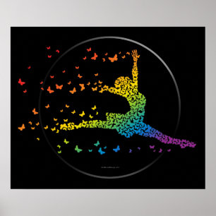 Póster Bailarín de mariposas