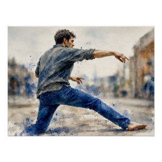 Póster Bailarín dinámico de calle,