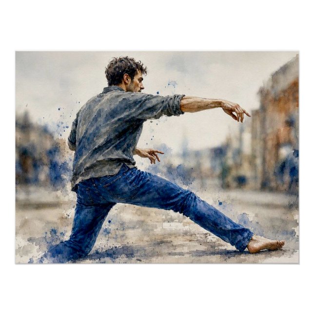 Póster Bailarín dinámico de calle,  (Anverso)