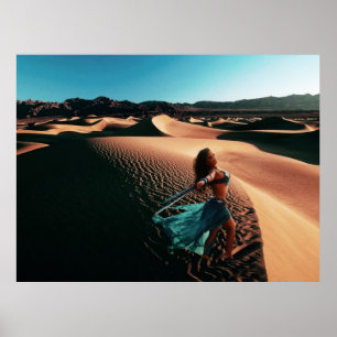 Póster Bailarín en poster de las dunas de arena