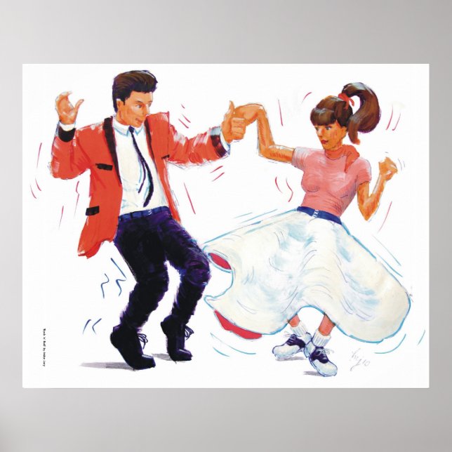 Póster bailarín oscilante con falda de caniche y zapatos  (Frente)