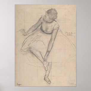 Póster Bailarín que ajusta su deslizador