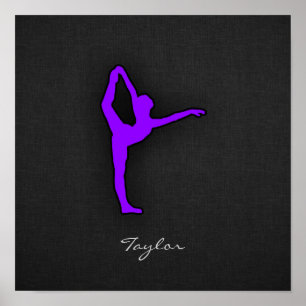 Póster Bailarín violeta de ballet púrpura