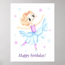 Bailarina acuarela Feliz Cumpleaños