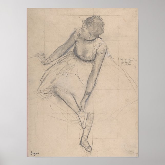 Póster Bailarina ajustando su zapatilla (Frente)