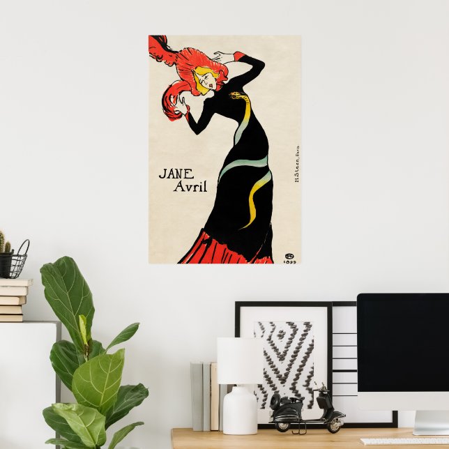 Póster Bailarina Art Nouveau Jane Avril por Toulouse Laut (Oficina en casa)