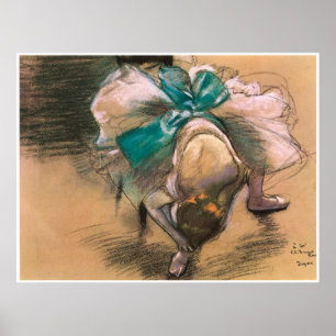 Póster Bailarina atando su cinta de zapatos, 1886, Edgar 