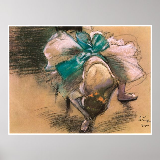 Póster Bailarina atando su cinta de zapatos, 1886, Edgar  (Frente)