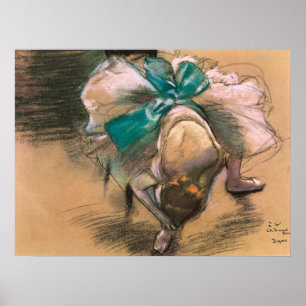 Póster Bailarina atándose sus cintas por Edgar Degas