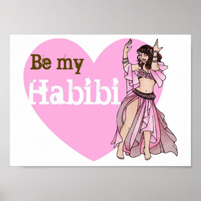 Póster Bailarina Belly rosa de San Valentín (Frente)