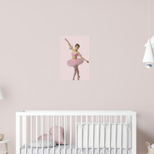 Póster Bailarina con tutú rosa