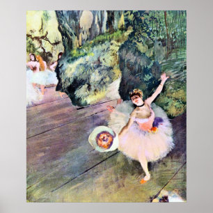 Póster Bailarina con un ramo de flores por Edgar Degas