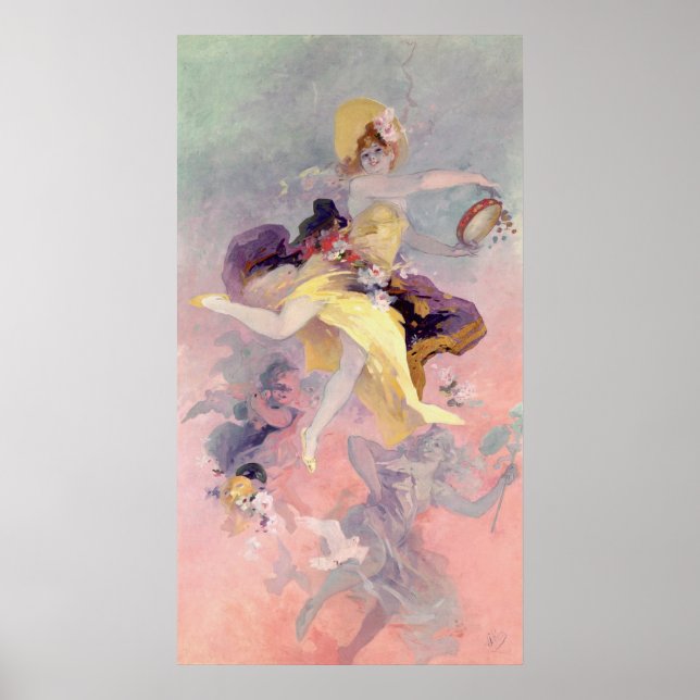 Póster Bailarina con un Tambourine vasco (Frente)