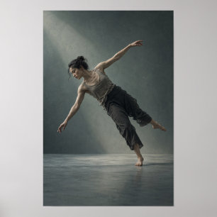 Póster Bailarina Contemporánea en Equilibrio Dinámico Fig