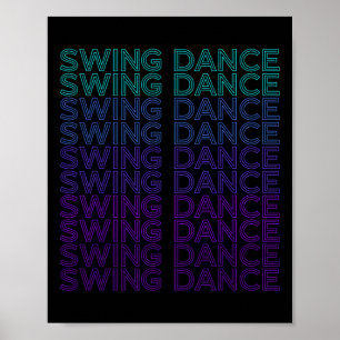 Póster Bailarina de baile de flor retro