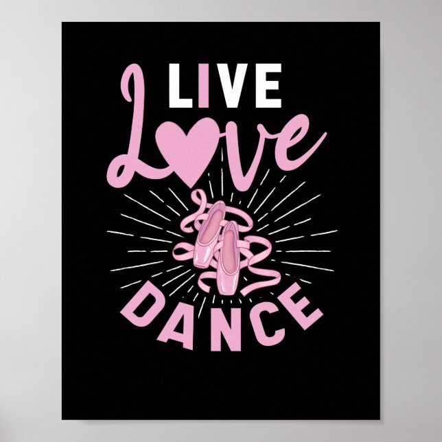 Póster Bailarina de ballet bailarina de amor en vivo (Frente)
