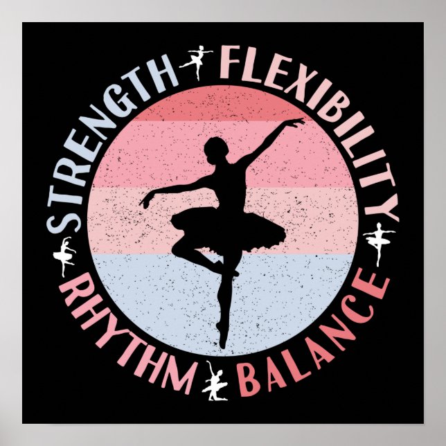 Póster Bailarina de ballet Ballerina - Valores de Mindset (Frente)