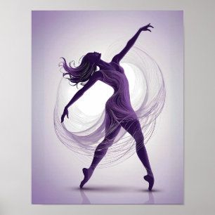 Póster Bailarina de ballet púrpura Ethereal Grace en movi