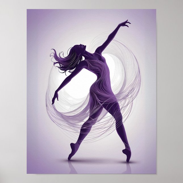 Póster Bailarina de ballet púrpura Ethereal Grace en movi (Frente)
