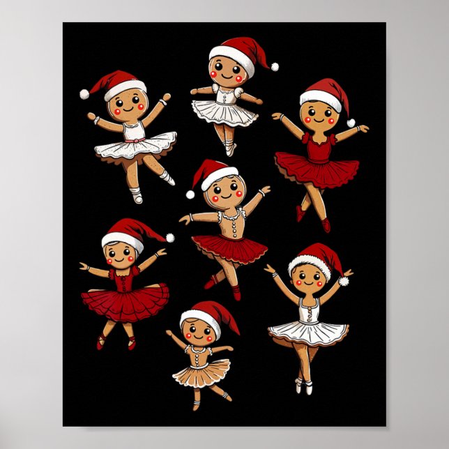 Póster Bailarina de Byllet Navidades de Gingerbread profe (Frente)