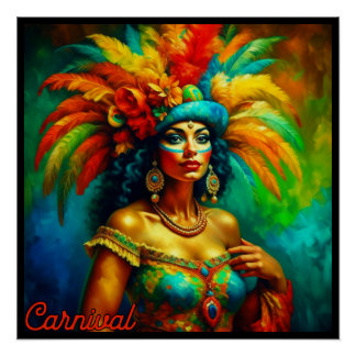 Póster Bailarina de carnaval brasileña