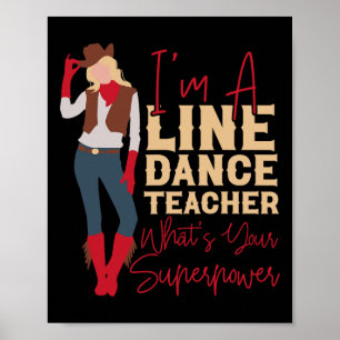 Póster Bailarina de danza en línea de país Hs0 Uni-adulto