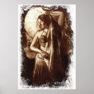 Póster Bailarina de la danza del vientre de sexo femenino