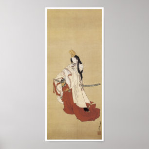 Póster Bailarina de Shirabyoshi, Hokusai, 1820